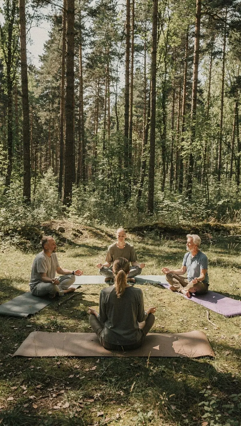 Cilvēks, kas meditē, lai uzlabotu garīgo un fizisko labsajūtu.