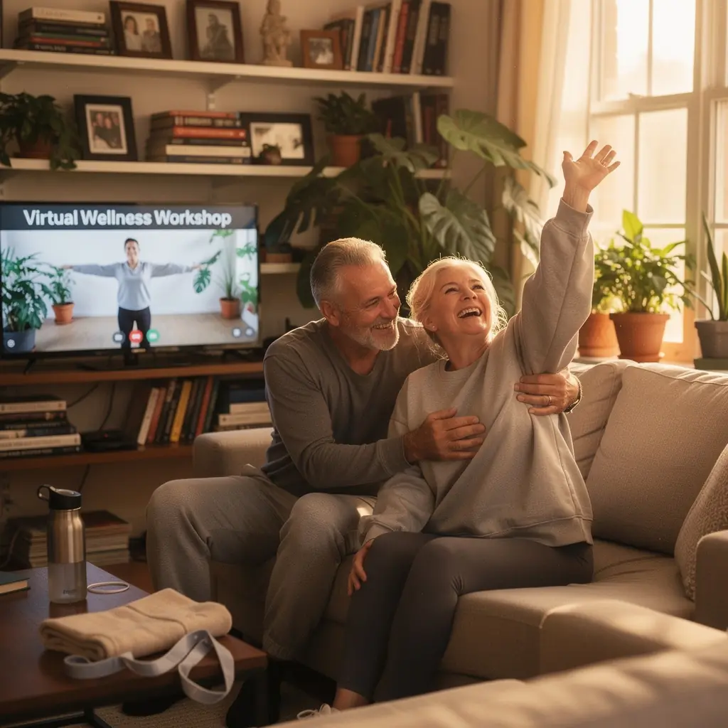 Grupas nodarbība, kurā tiek izmantoti viegli vingrinājumi locītavām.